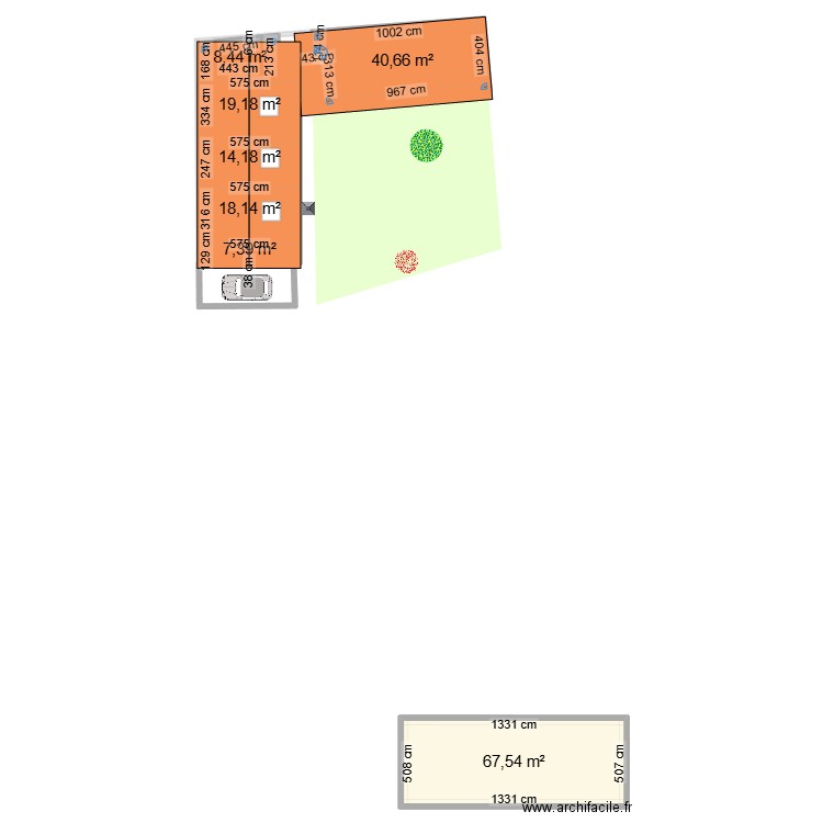 Équemauville façade. Plan de 10 pièces et 361 m2