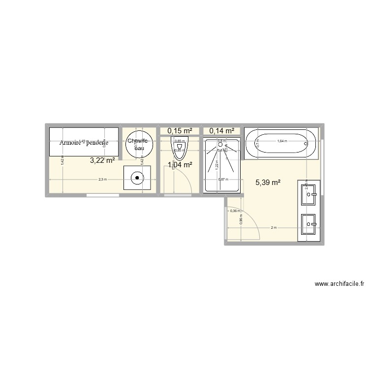 SDB projet. Plan de 5 pièces et 10 m2