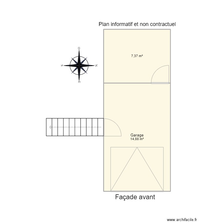 CDS garage . Plan de 2 pièces et 22 m2