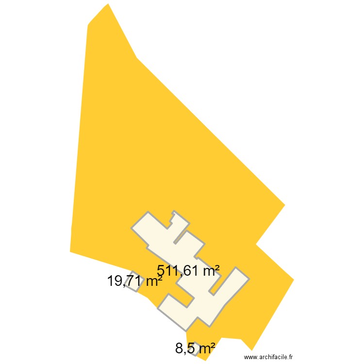 TORSAC. Plan de 3 pièces et 540 m2