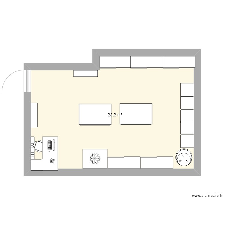 familydestock . Plan de 1 pièce et 23 m2