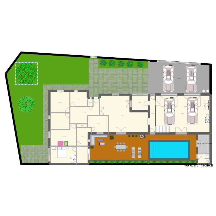 Agrandissement 4. Plan de 30 pièces et 716 m2