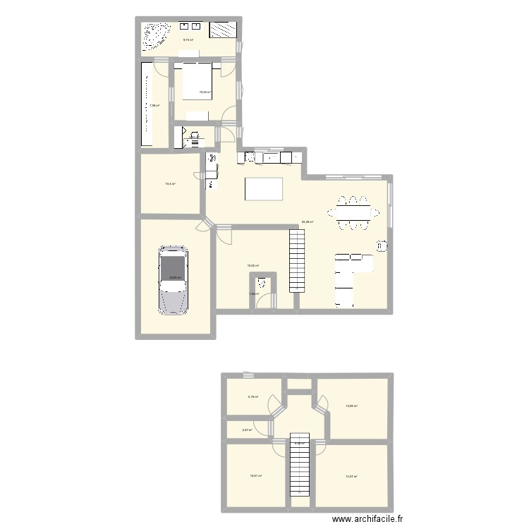 Essaie 1. Plan de 15 pièces et 186 m2