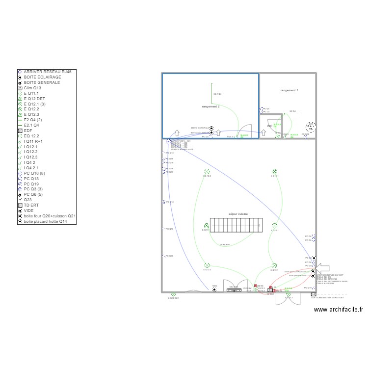 ERT. Plan de 4 pièces et 111 m2