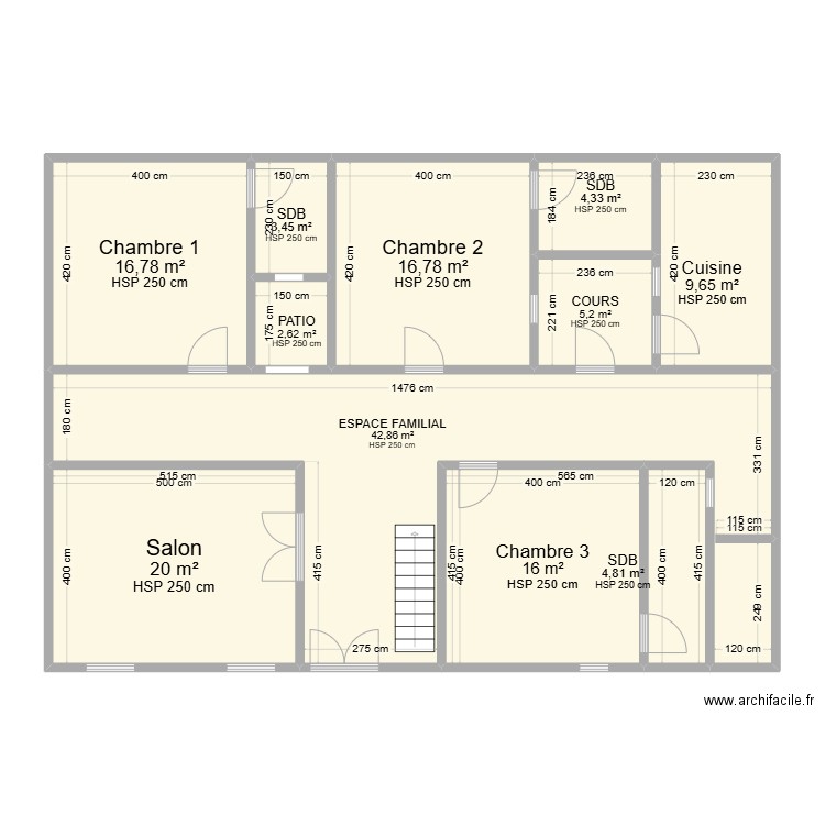 SAKOR RDC. Plan de 11 pièces et 142 m2