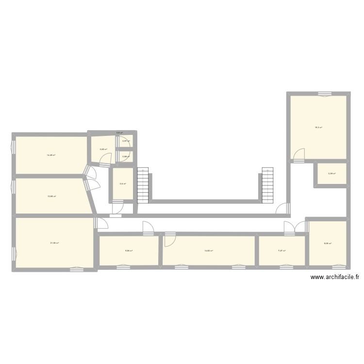 technno école . Plan de 14 pièces et 123 m2