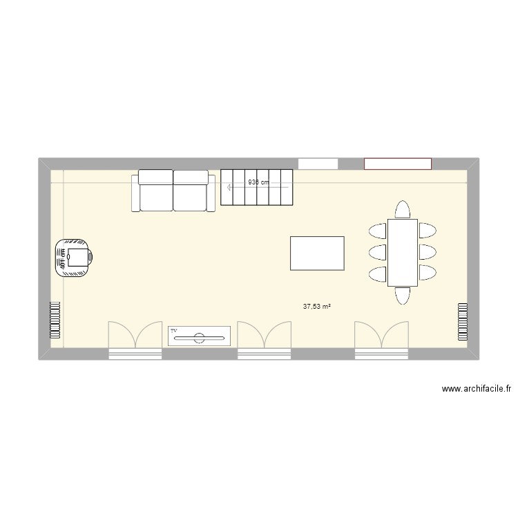 plan PEIXOTO. Plan de 1 pièce et 38 m2