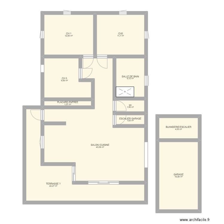 Maison la Muette. Plan de 11 pièces et 132 m2