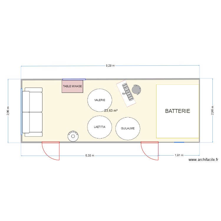 mobil MUS. Plan de 1 pièce et 24 m2