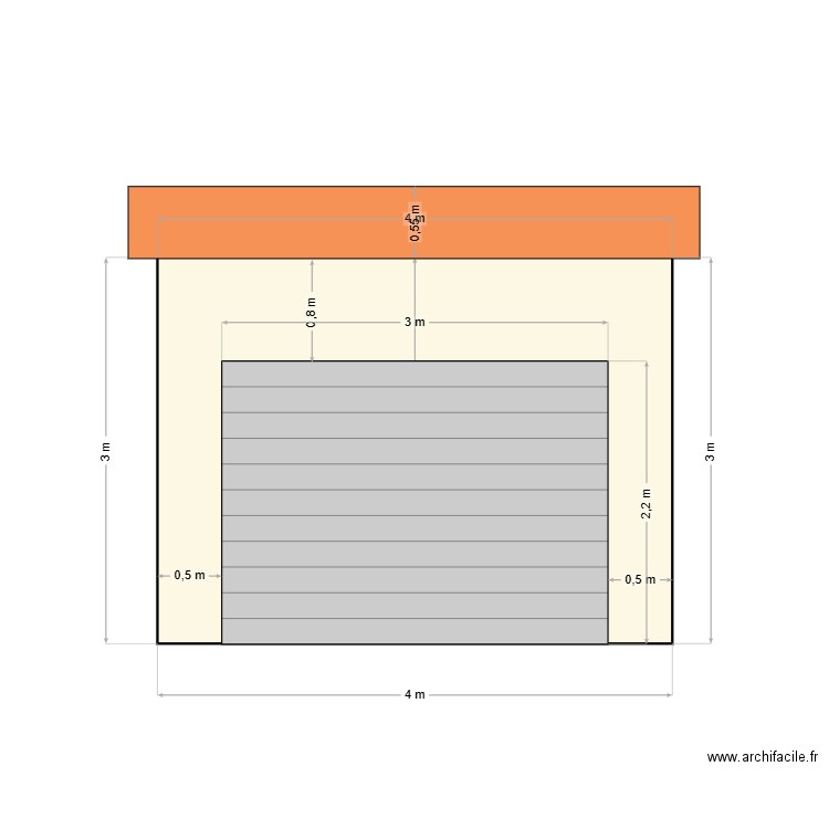 facade garage. Plan de 0 pièce et 0 m2