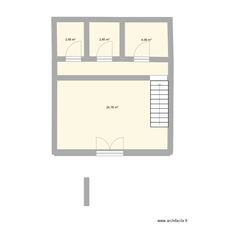 Vente. Plan de 4 pièces et 34 m2