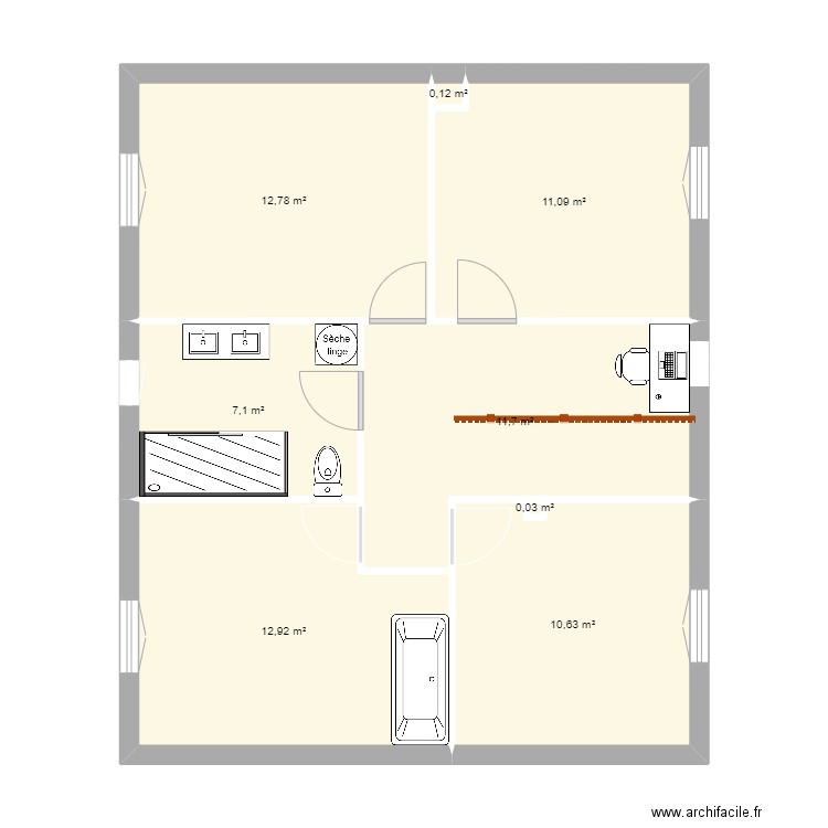 Marles 1er. Plan de 8 pièces et 66 m2