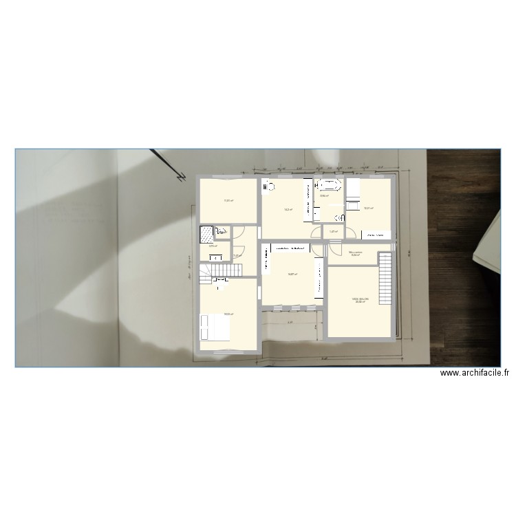 étage 1 version 0824 1. Plan de 12 pièces et 118 m2