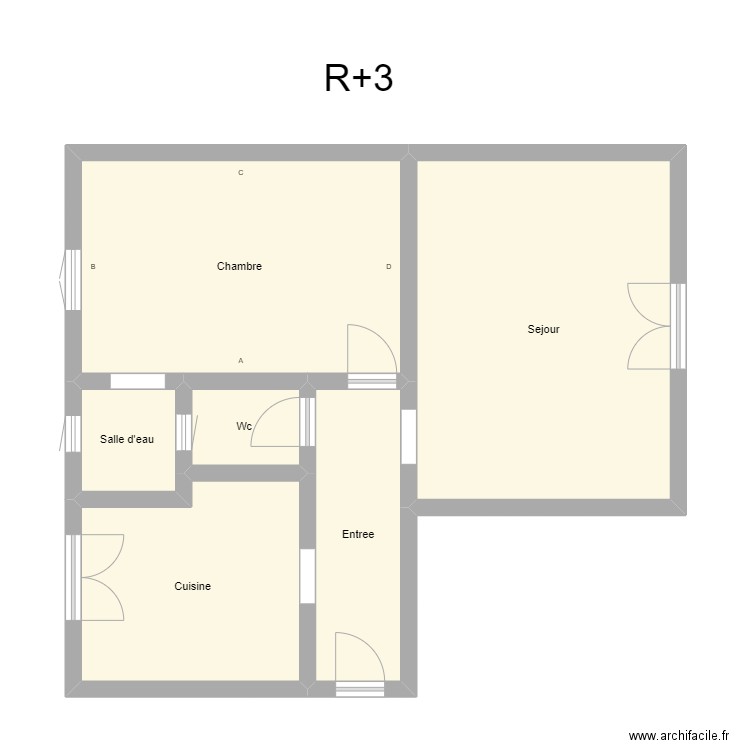 350602027. Plan de 8 pièces et 69 m2