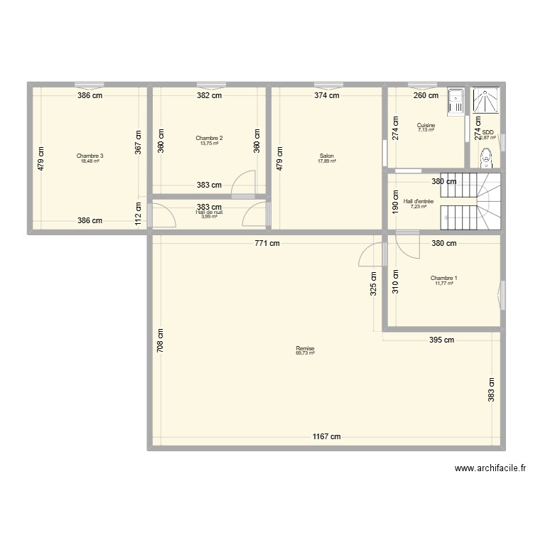 Plan appartement du concierge. Plan de 9 pièces et 153 m2