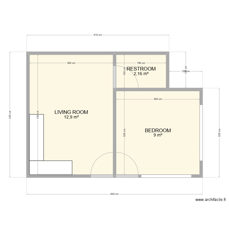 MyHome - PALAWAN. Plan de 3 pièces et 24 m2