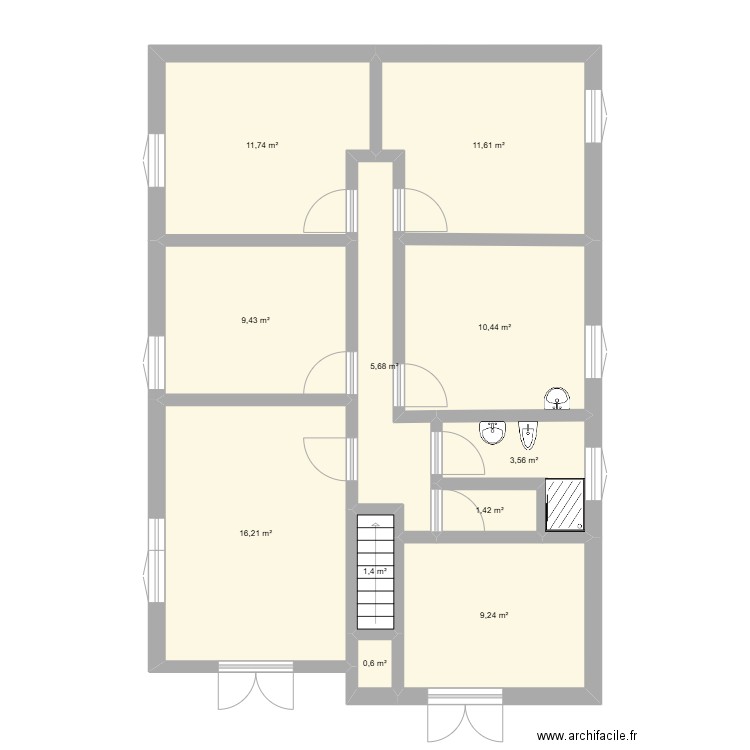 saint cassien. Plan de 11 pièces et 81 m2