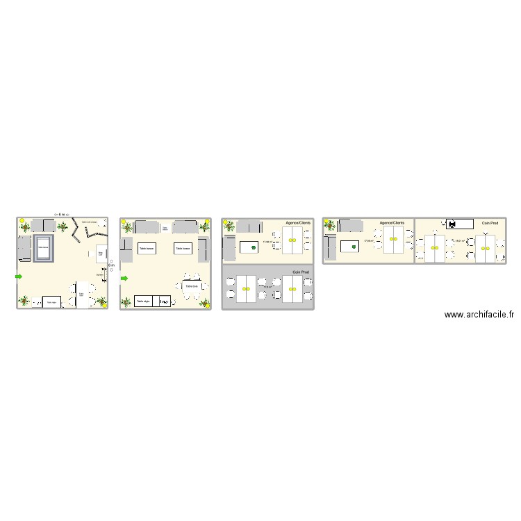 Greenroom et AG/CL/PROD. Plan de 6 pièces et 143 m2