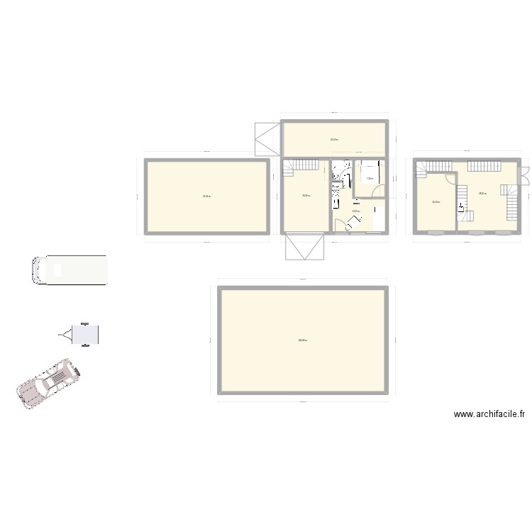 bati_projet_Aynat. Plan de 8 pièces et 262 m2