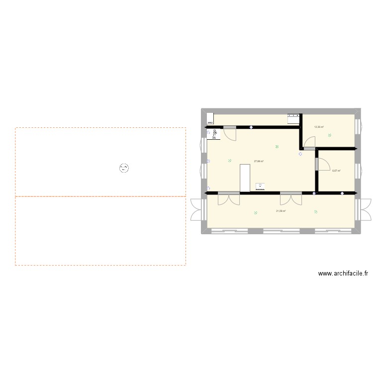 zonmé. Plan de 4 pièces et 69 m2