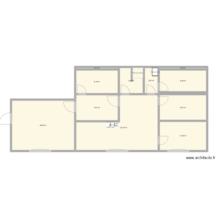 PREFABRIQUÉS. Plan de 11 pièces et 110 m2