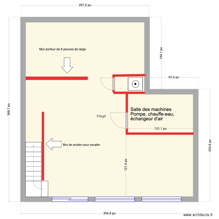 Sous-sol 3. Plan de 1 pièce et 66 m2