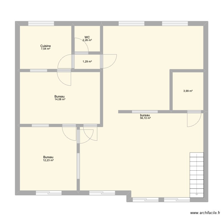 1er Etage - Les Patis - Le Petit Quevilly. Plan de 7 pièces et 98 m2