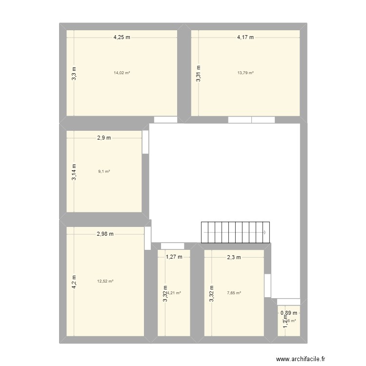 maison. Plan de 7 pièces et 62 m2