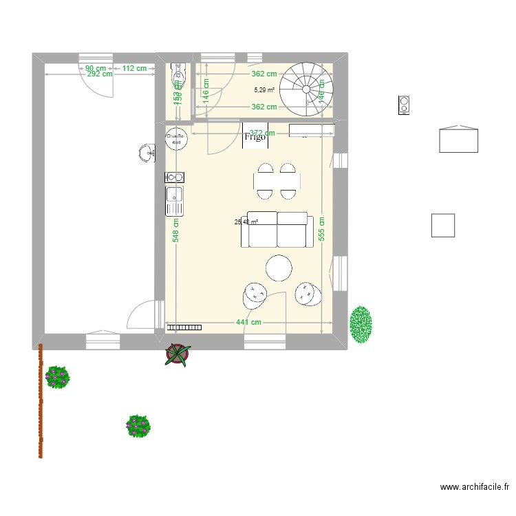 Extension 8. Plan de 2 pièces et 31 m2