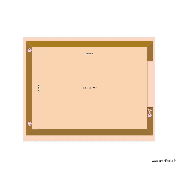 garage. Plan de 1 pièce et 18 m2