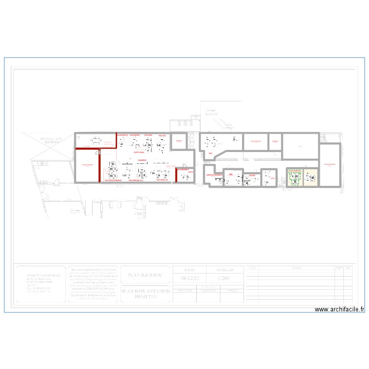 Bat B - R0 -v5. Plan de 13 pièces et 313 m2