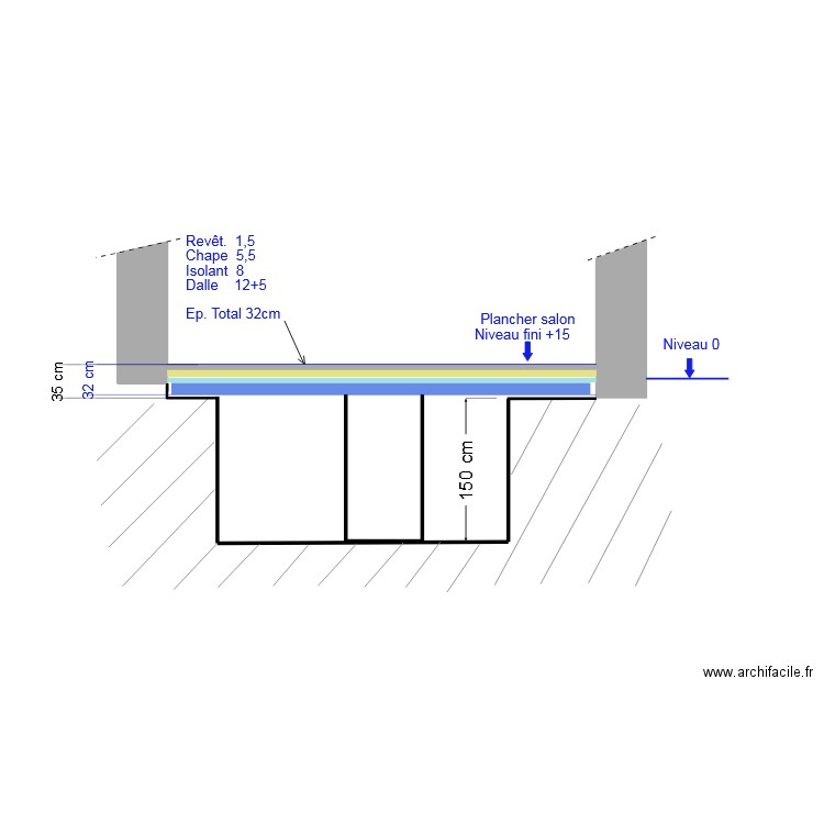 Cave - Coupe AA _V1. Plan de 0 pièce et 0 m2