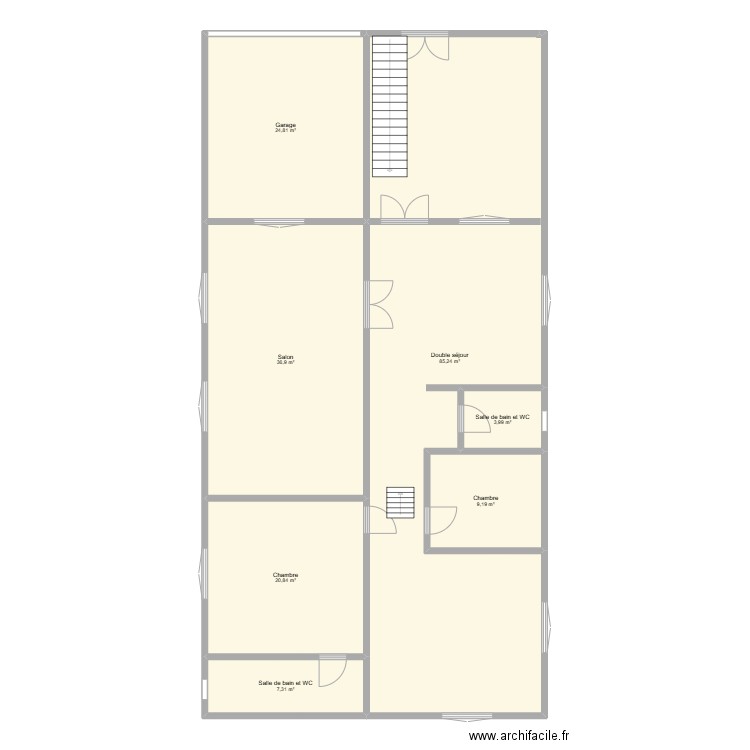 Fatii. Plan de 7 pièces et 188 m2