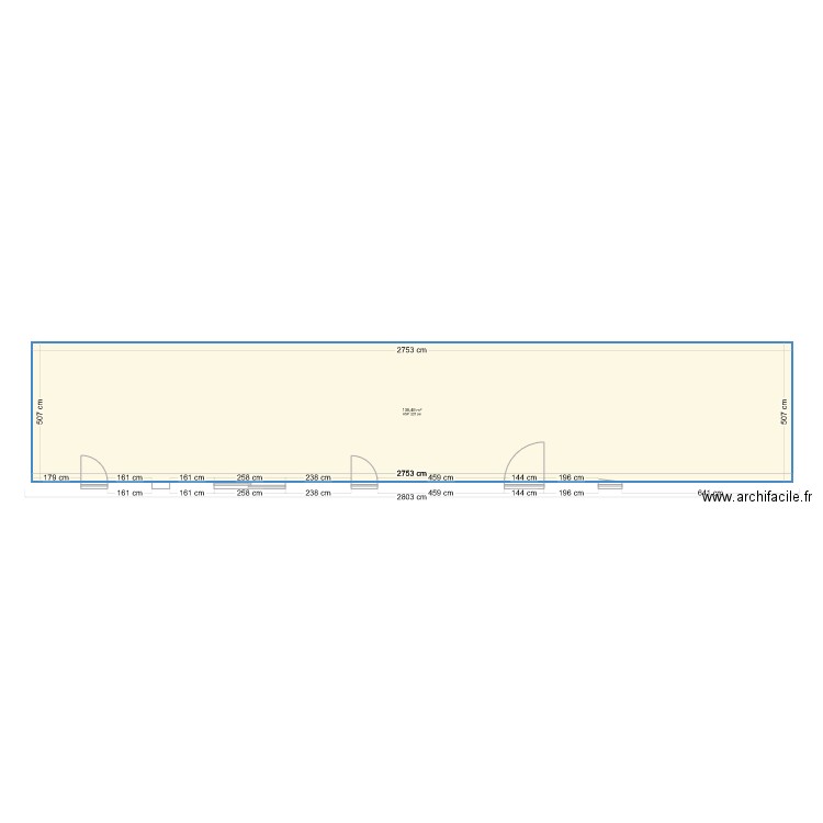 facade. Plan de 1 pièce et 139 m2