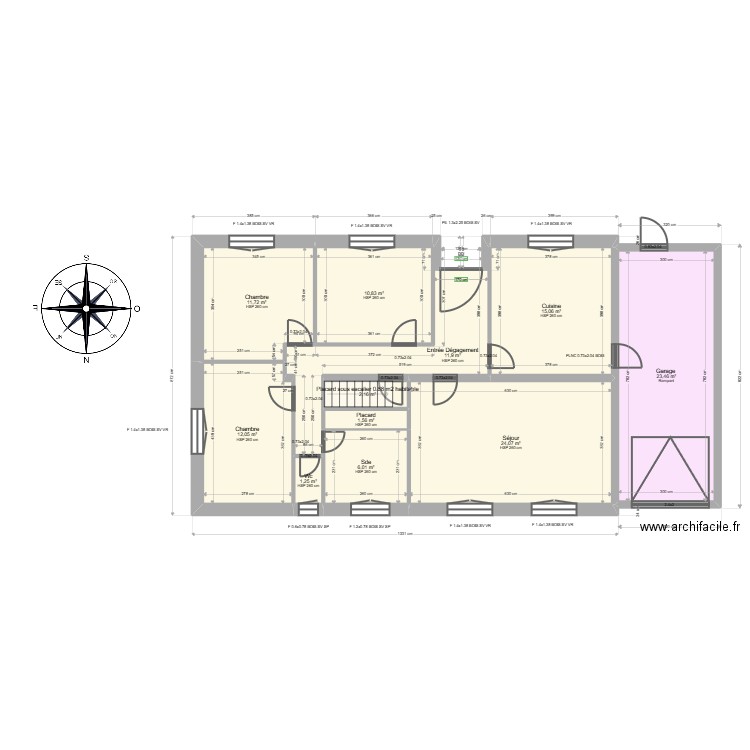 ML24017242 BENQUET. Plan de 18 pièces et 225 m2