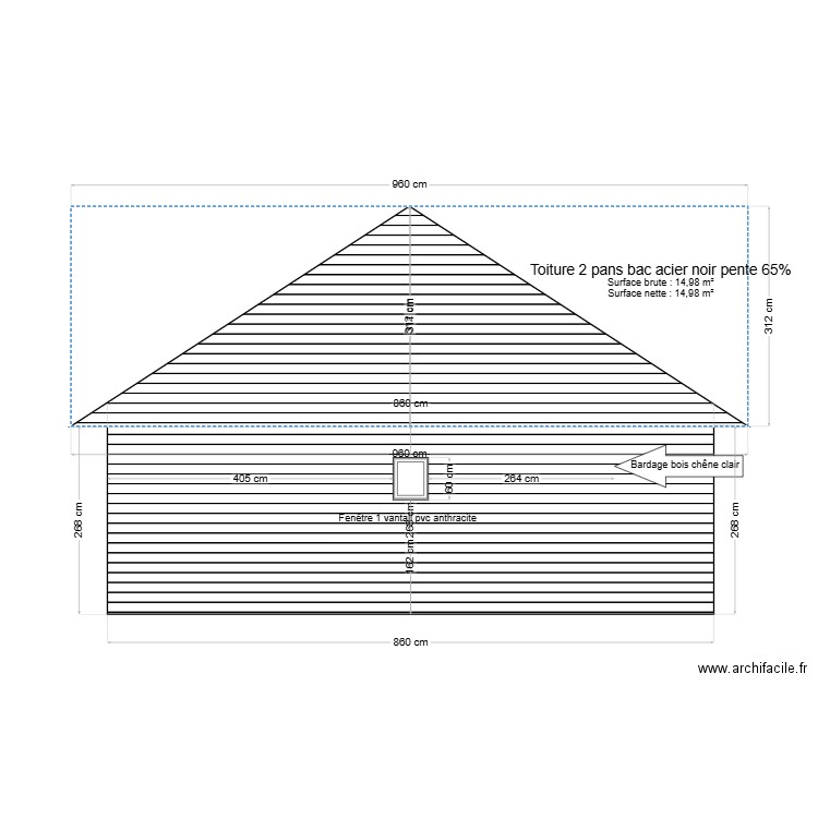 Façade nord. Plan de 0 pièce et 0 m2