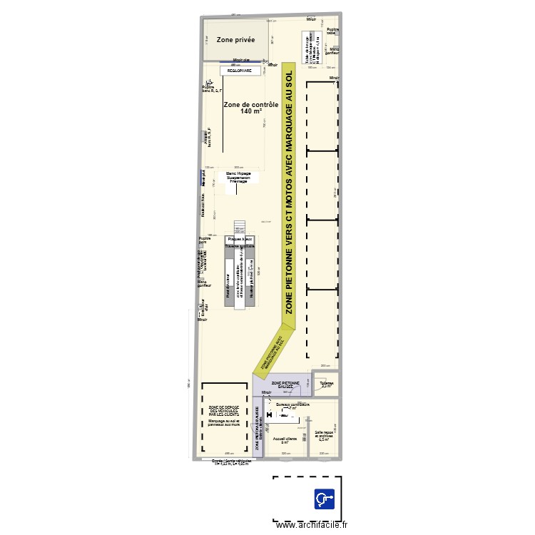 CCT mixte VL/CL Contrôle Technique DRAP 06BADR. Plan de 3 pièces et 331 m2