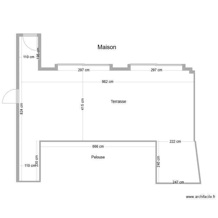 terrasse extérieure. Plan de 0 pièce et 0 m2