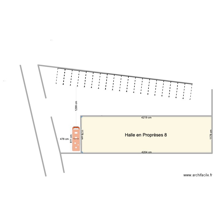 plan extérieur Food Truck. Plan de 1 pièce et 496 m2