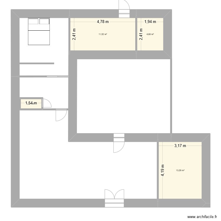 Projet maison. Plan de 4 pièces et 31 m2