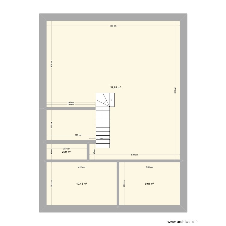 Version 2. Plan de 4 pièces et 81 m2