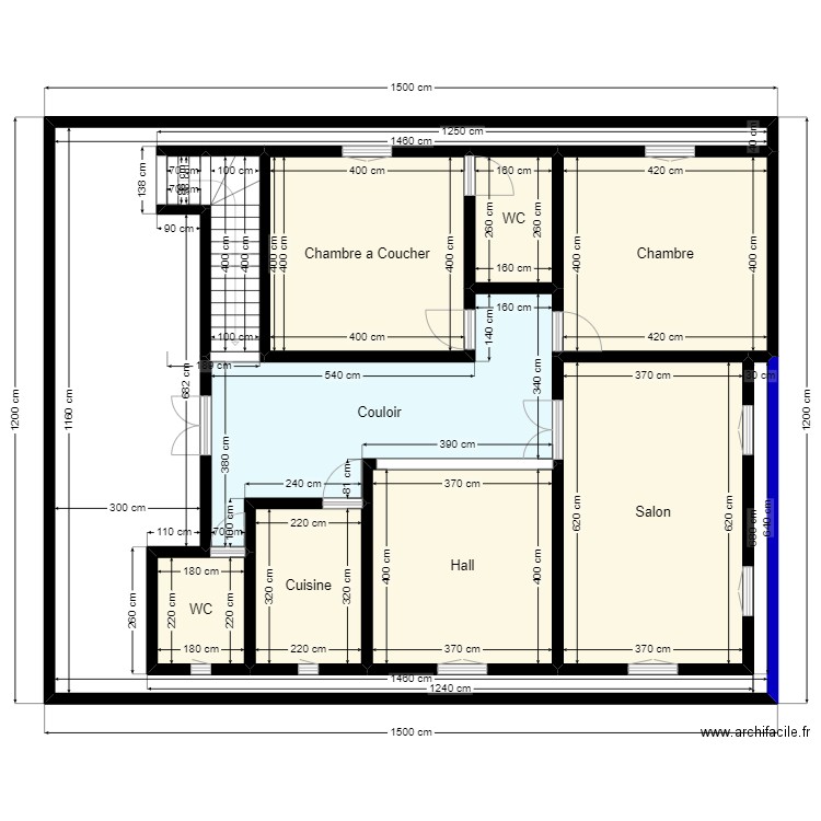 plan de terrain 12m x 15m Client 36 25 40 14 V2. Plan de 11 pièces et 152 m2