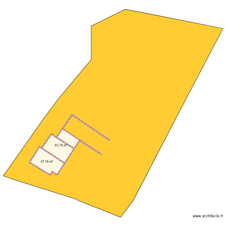 bauz. Plan de 2 pièces et 110 m2