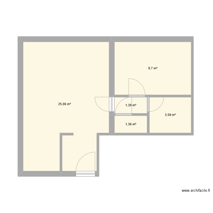 Appartement A21. Plan de 5 pièces et 41 m2