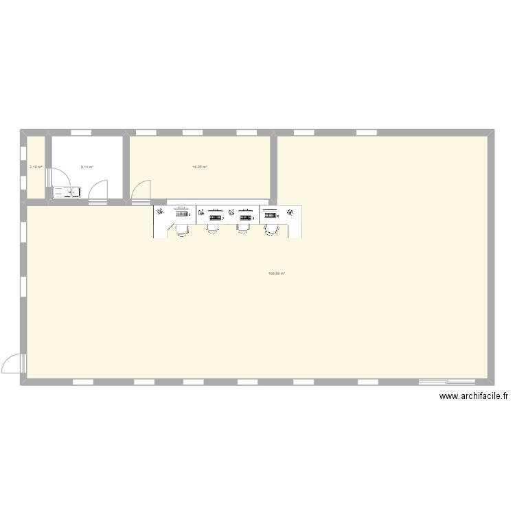 gasby . Plan de 4 pièces et 195 m2