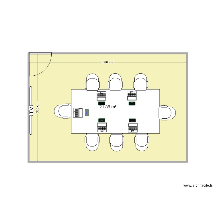 Salle de réunion Enza zaden. Plan de 1 pièce et 22 m2