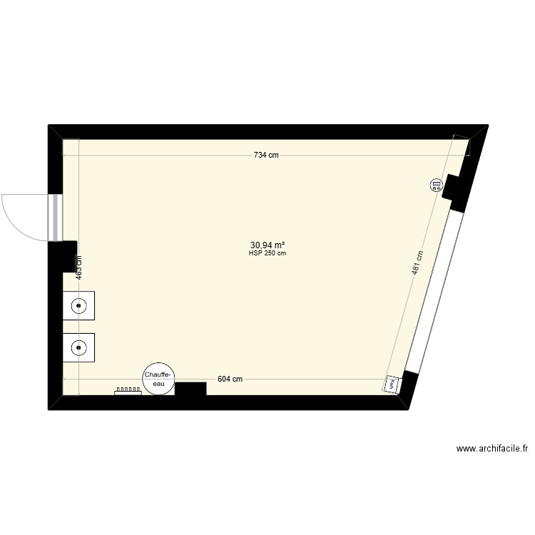 BERGEY Garage Plomberie. Plan de 1 pièce et 31 m2