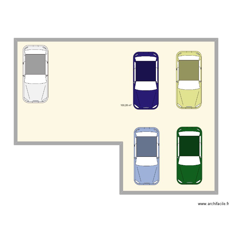 Garage 2. Plan de 1 pièce et 100 m2