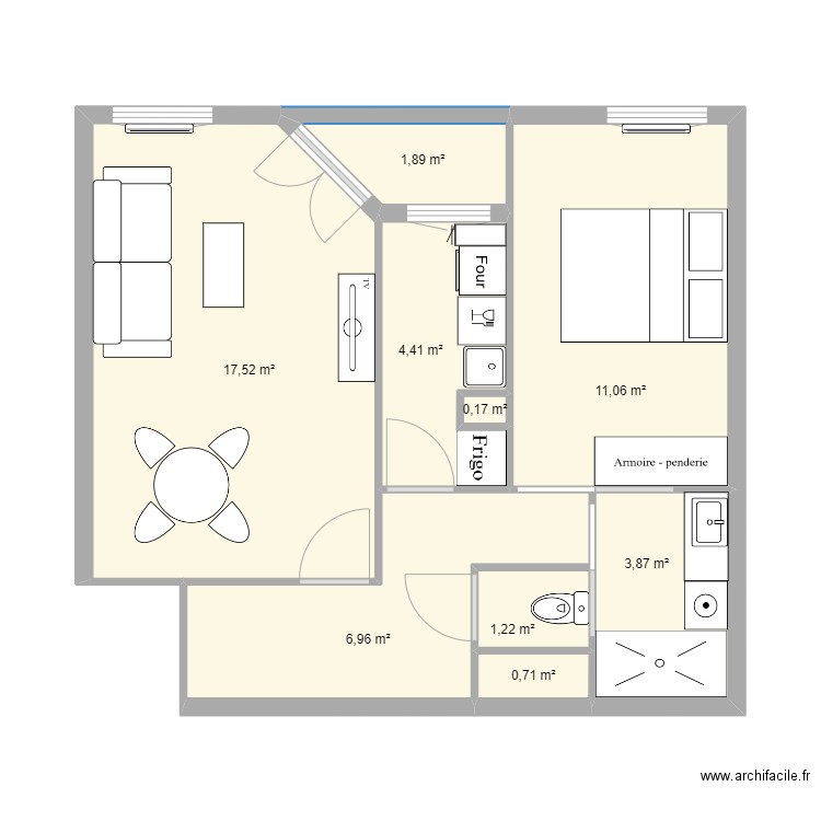 Appartement Vincennes. Plan de 9 pièces et 48 m2