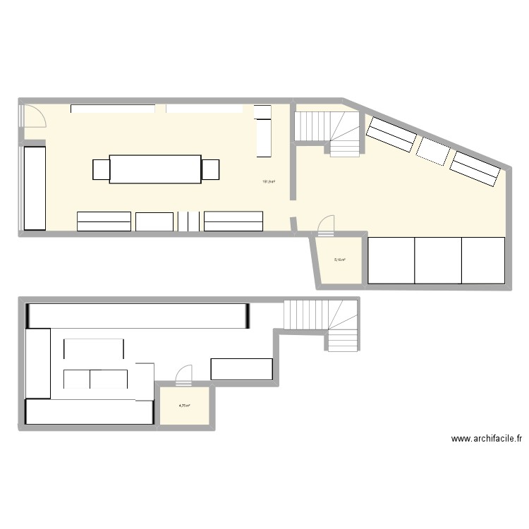 faguo store. Plan de 3 pièces et 162 m2